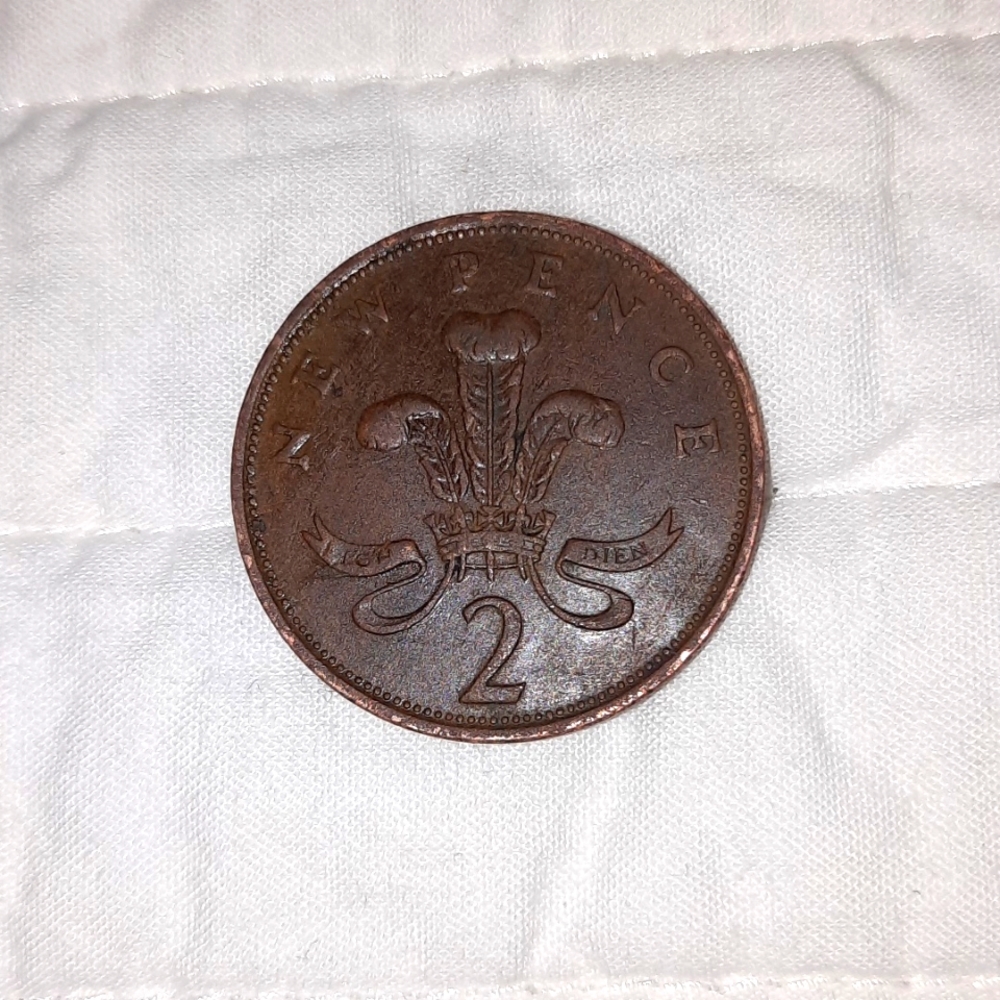 2 New Pence 1978 rare copper coin 🇬🇧 UK